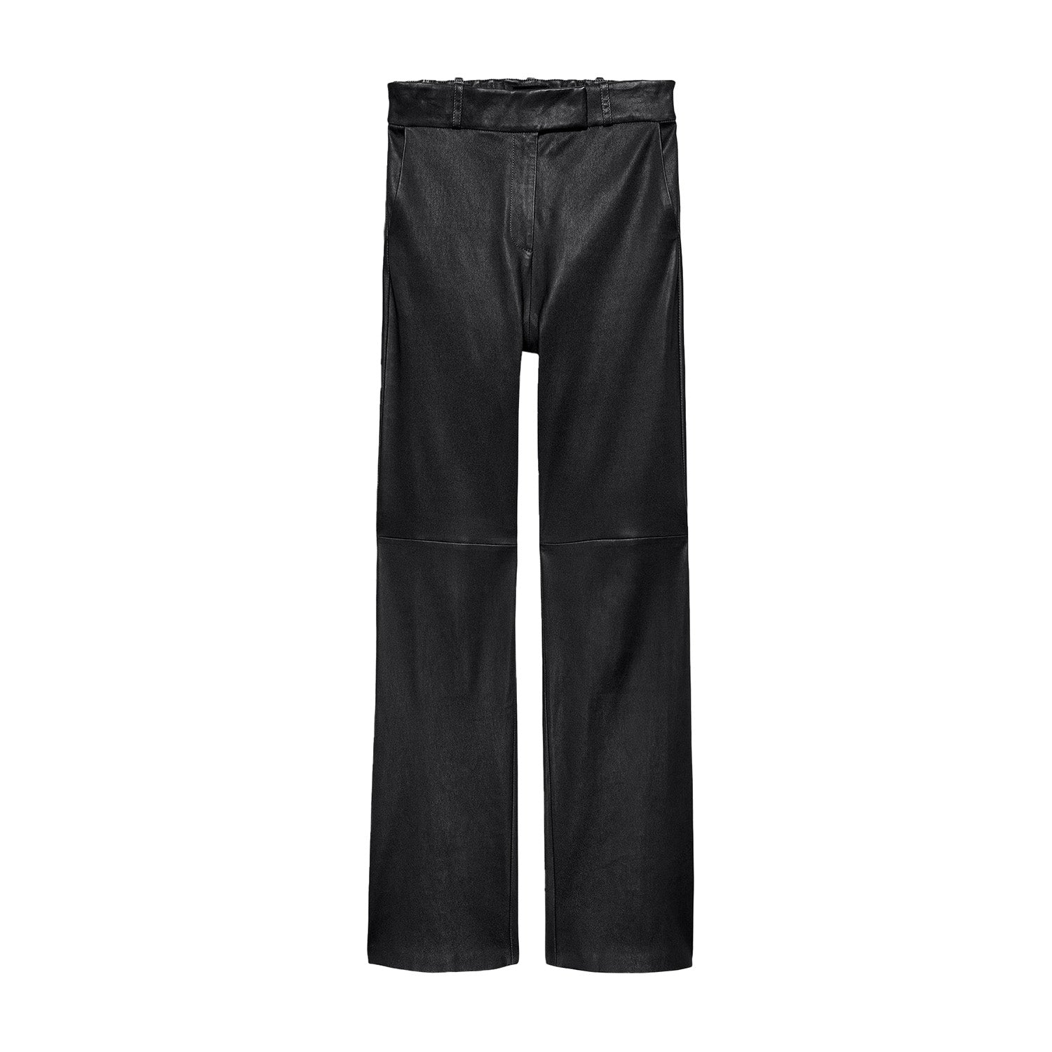 Jenna Stretch Leather Trousers in Black