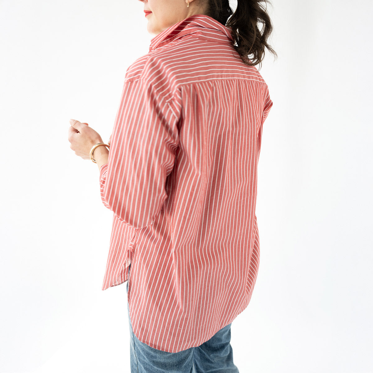 Yorke Shirt in Red and White Stripe