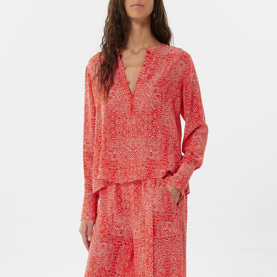 Moldes Clemence Shirt in Coral Shibori