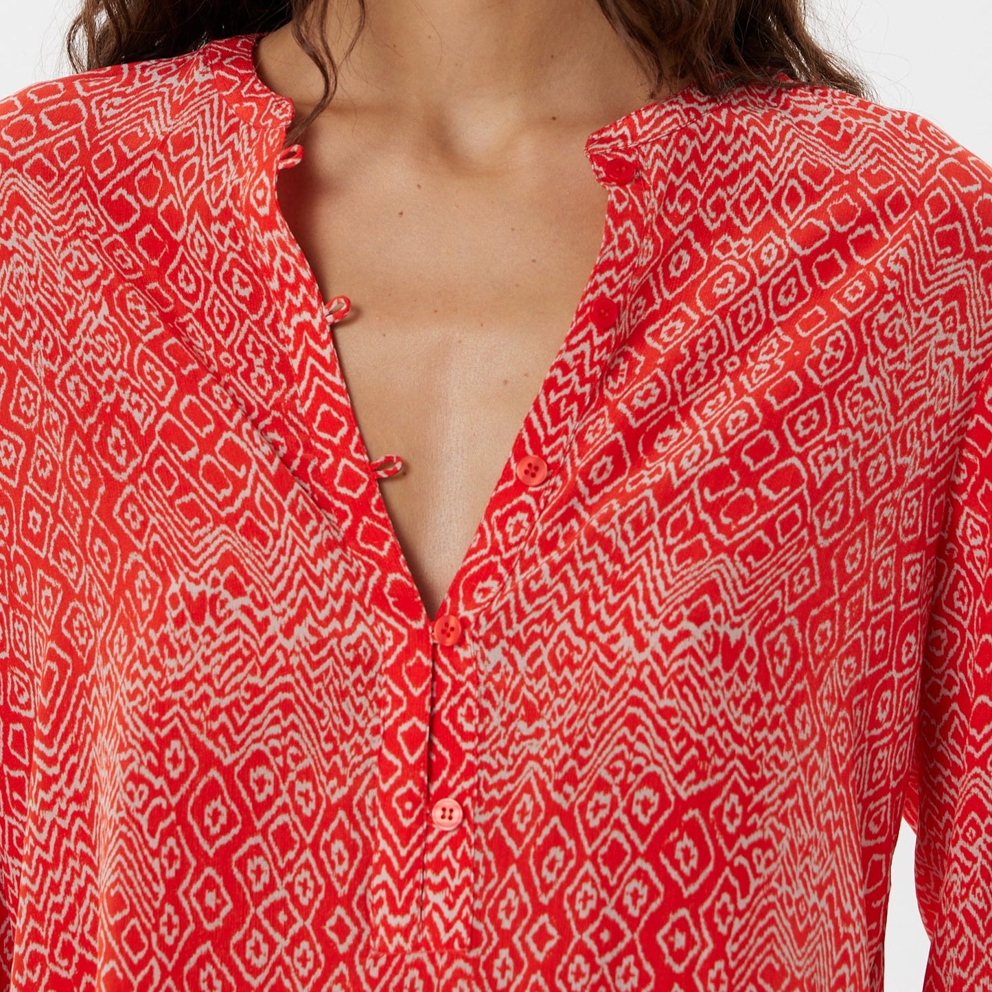 Moldes Clemence Shirt in Coral Shibori