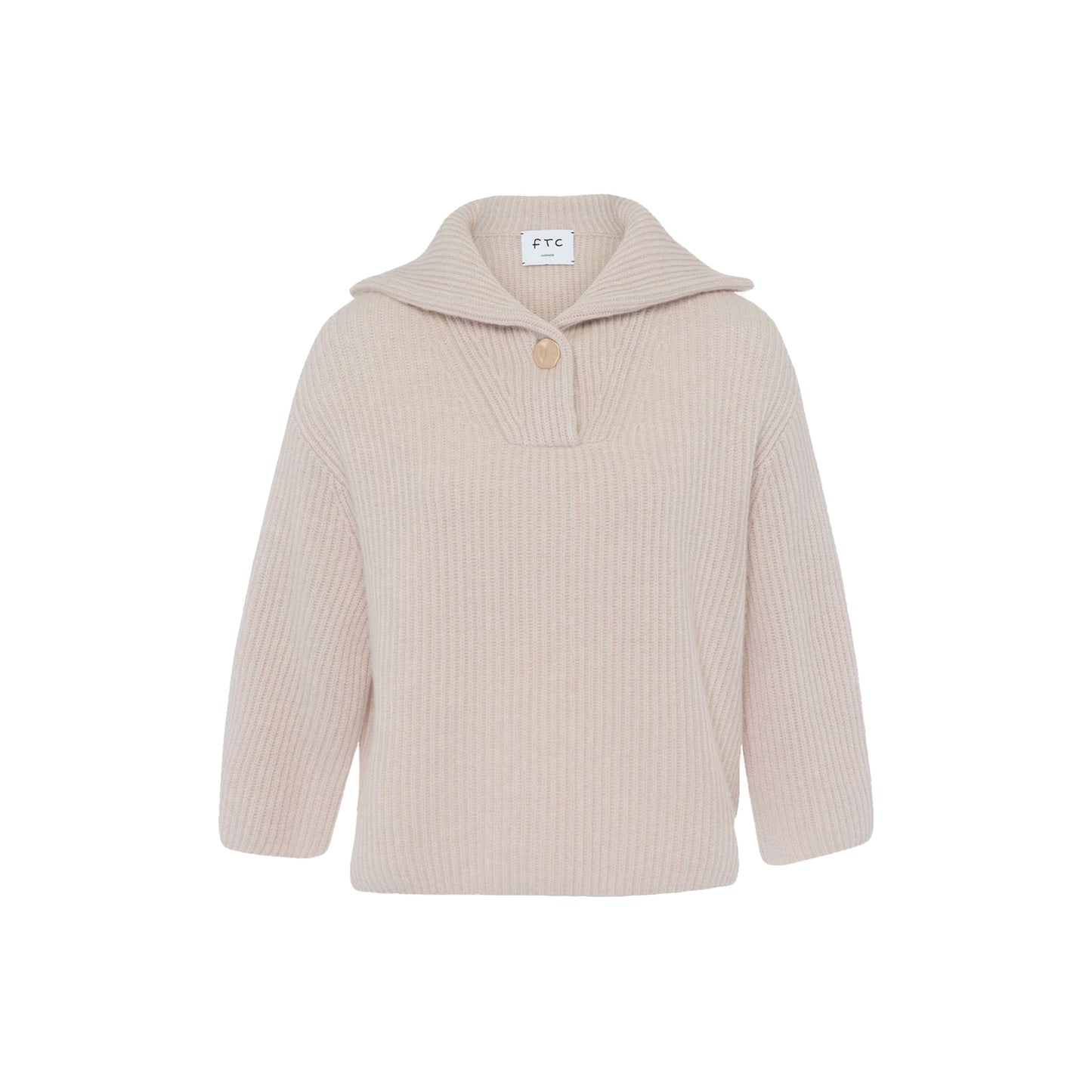 Ribbed Collared Pullover in Seed