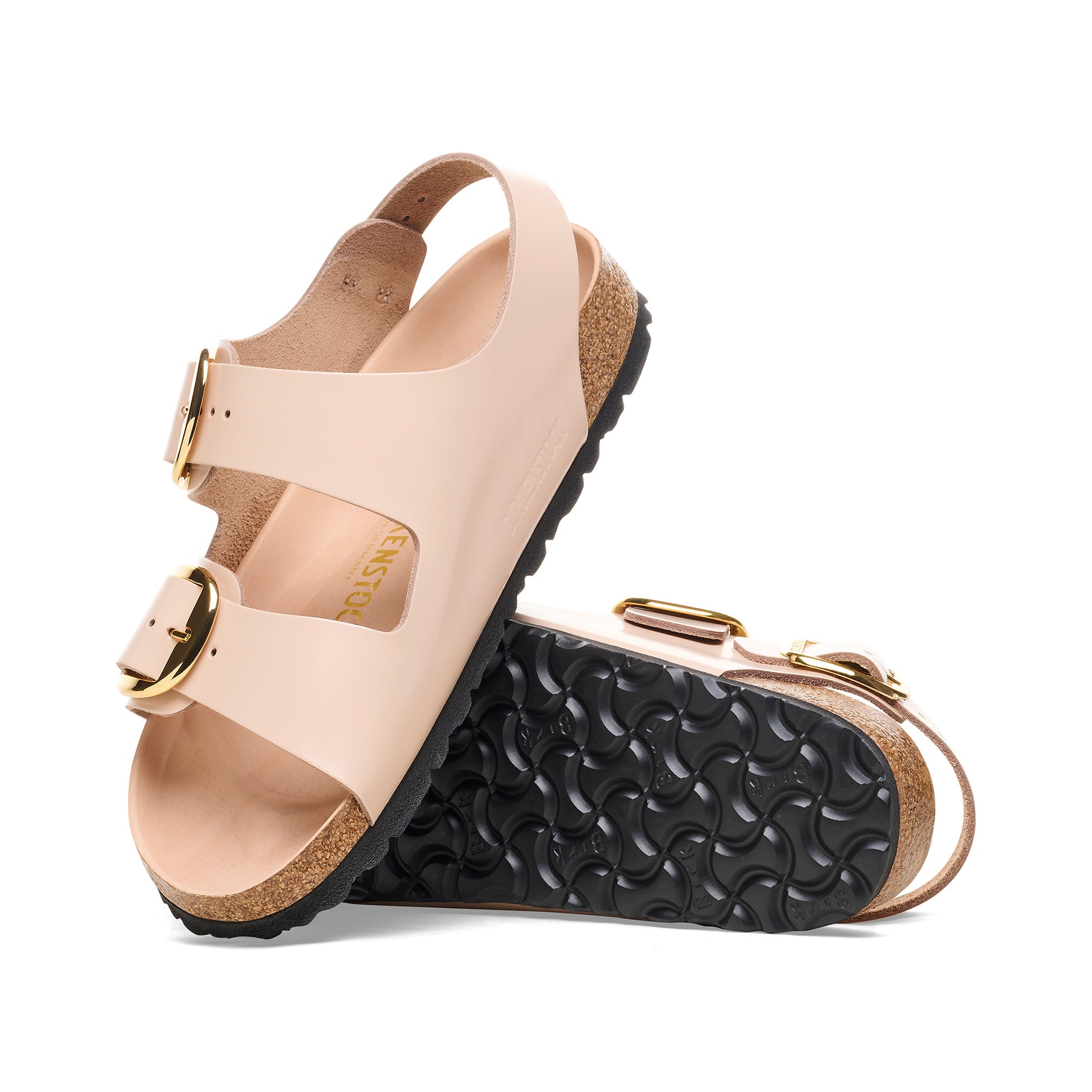 Milano Big Buckle in High Shine New Beige