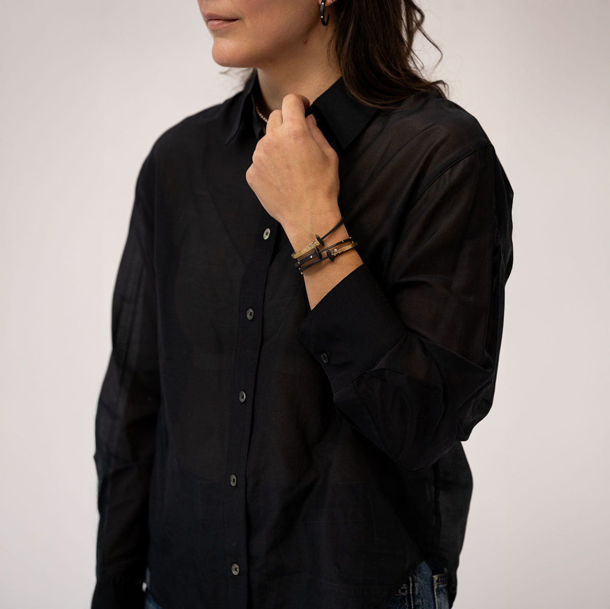 Sheer Silk Shirt in Black