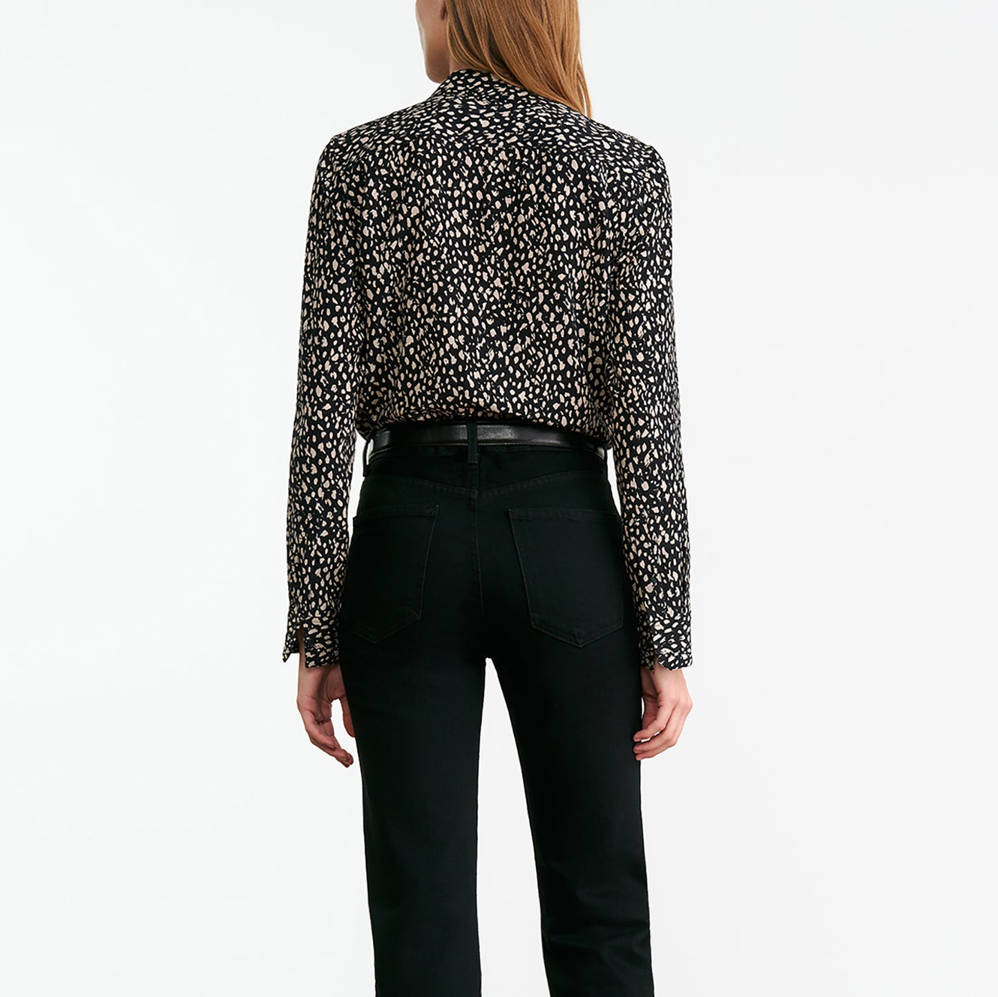 Gaia Slim Shirt in Black Cheetah