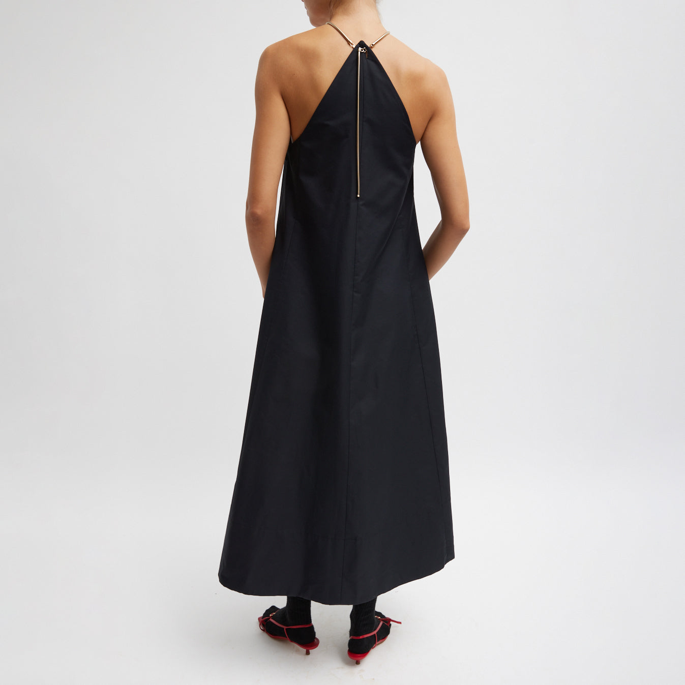 Lavalliere Halter Dress in Black