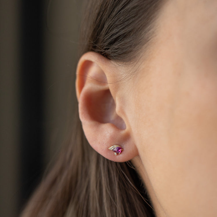 Ruby & Diamond Eye Earring