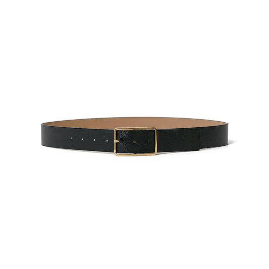 Milla Gloss Leather Belt in Black