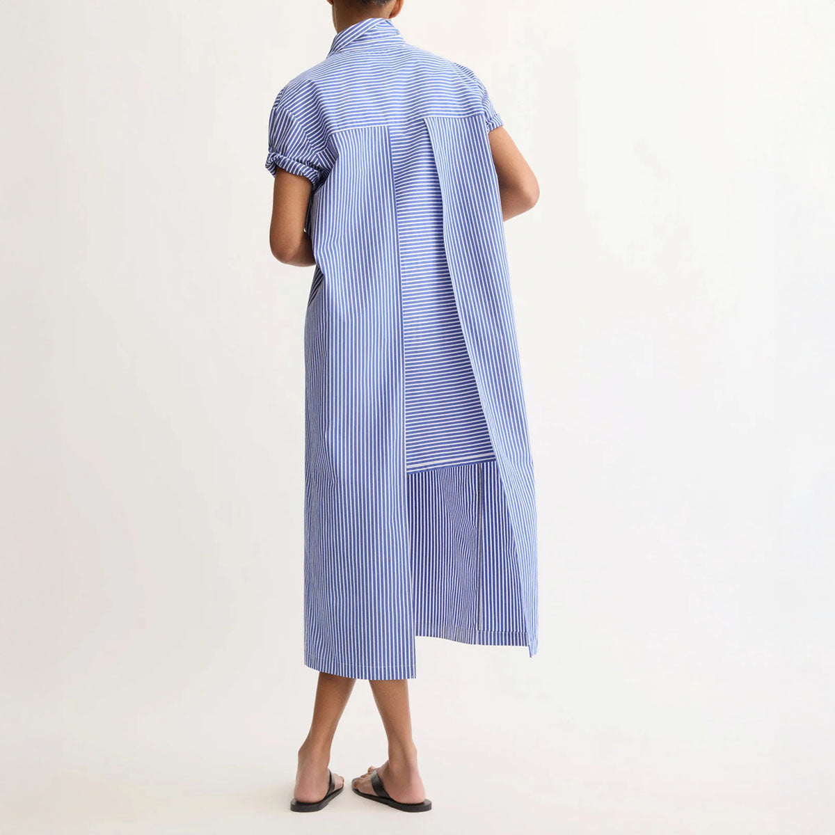 Emerson Poplin Dress in Blue Stripe