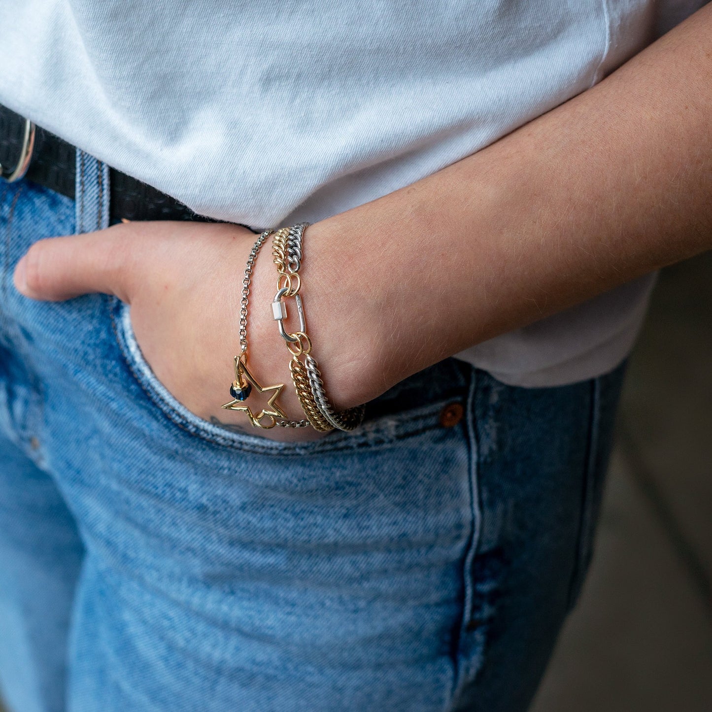 Heavy Curb Chain in Yellow Gold