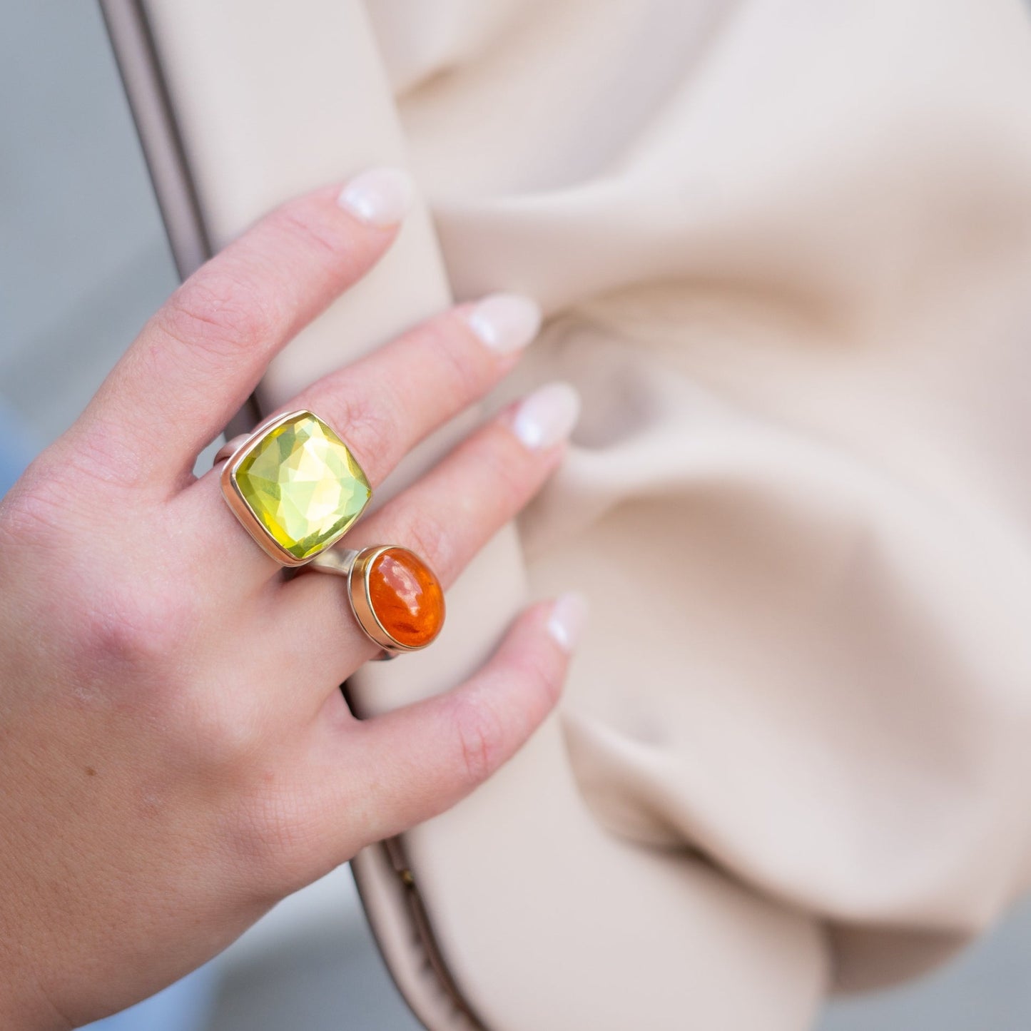 Spessarite Garnet Oval Ring