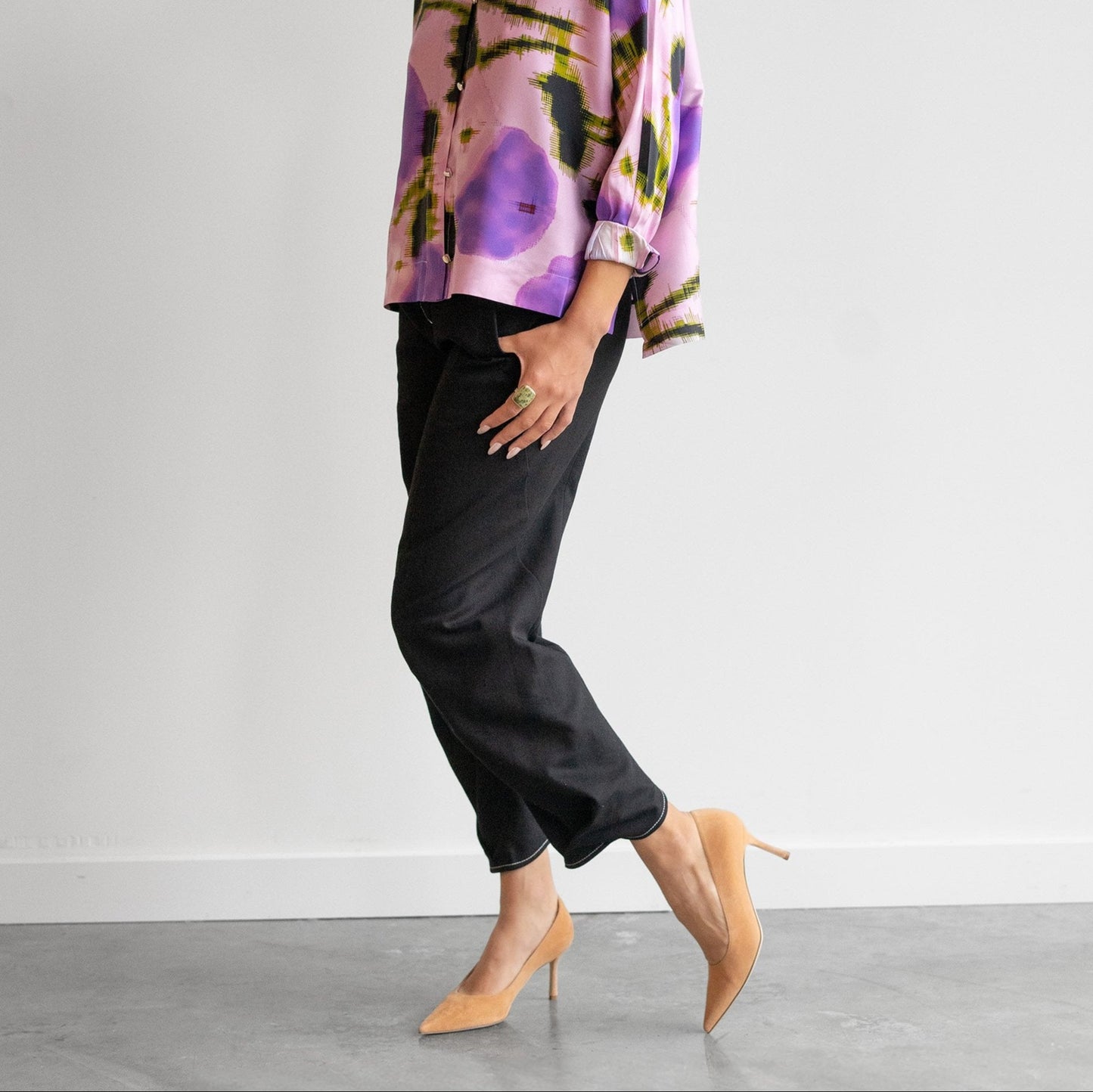Takeo Eco Denim Trouser in Black