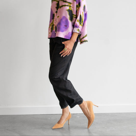 Takeo Eco Denim Trouser in Black