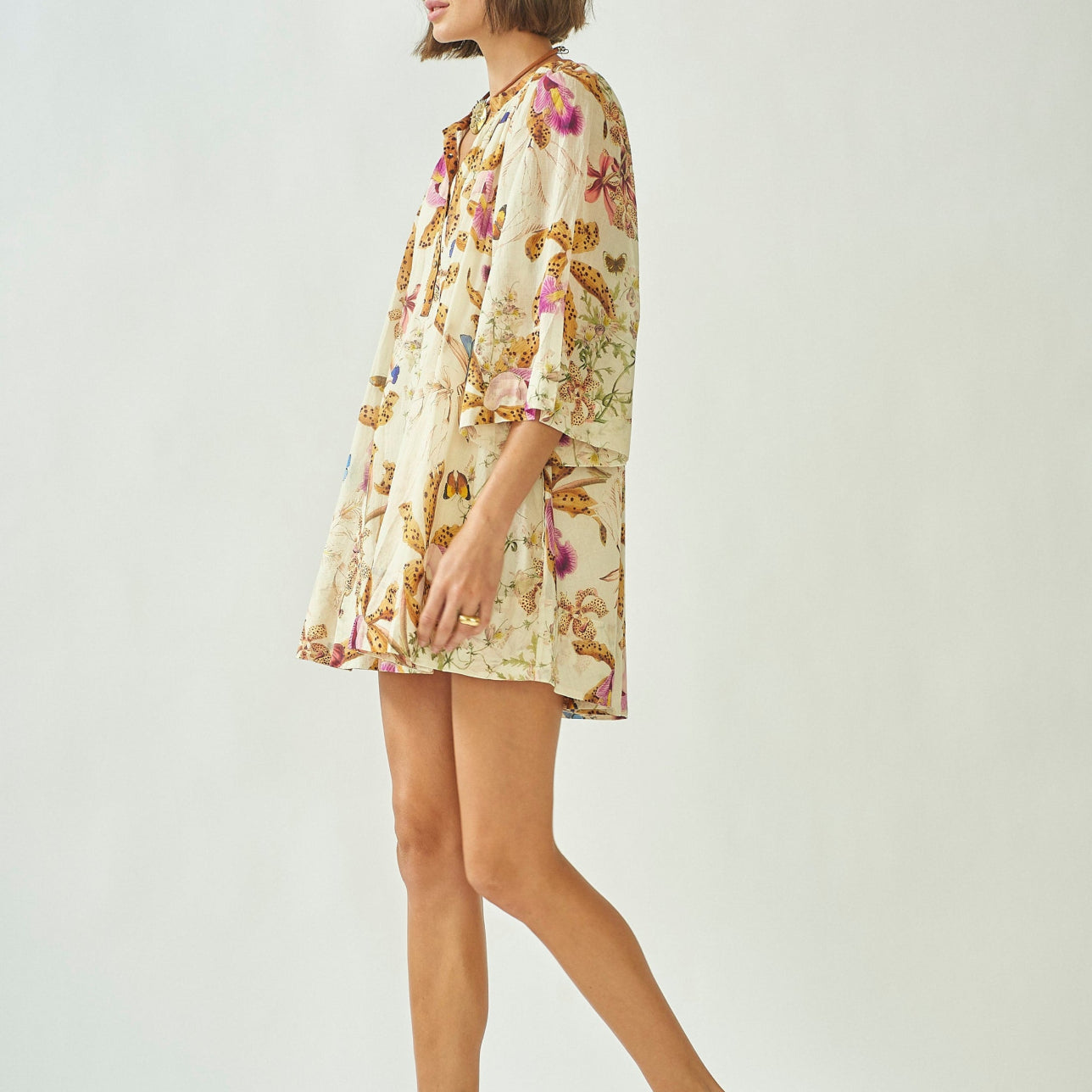 Amala Dress in White Divine Birds
