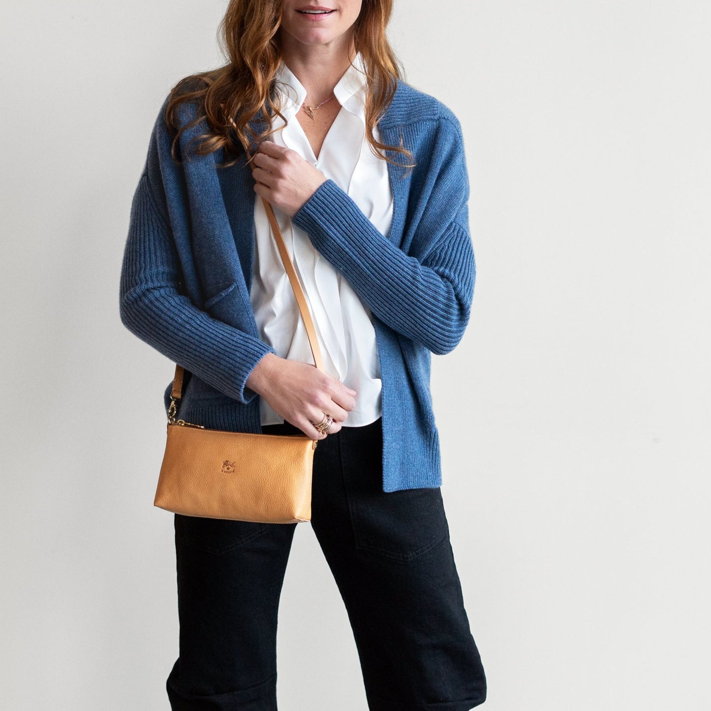 Orli Open Cardigan in Melange Blue