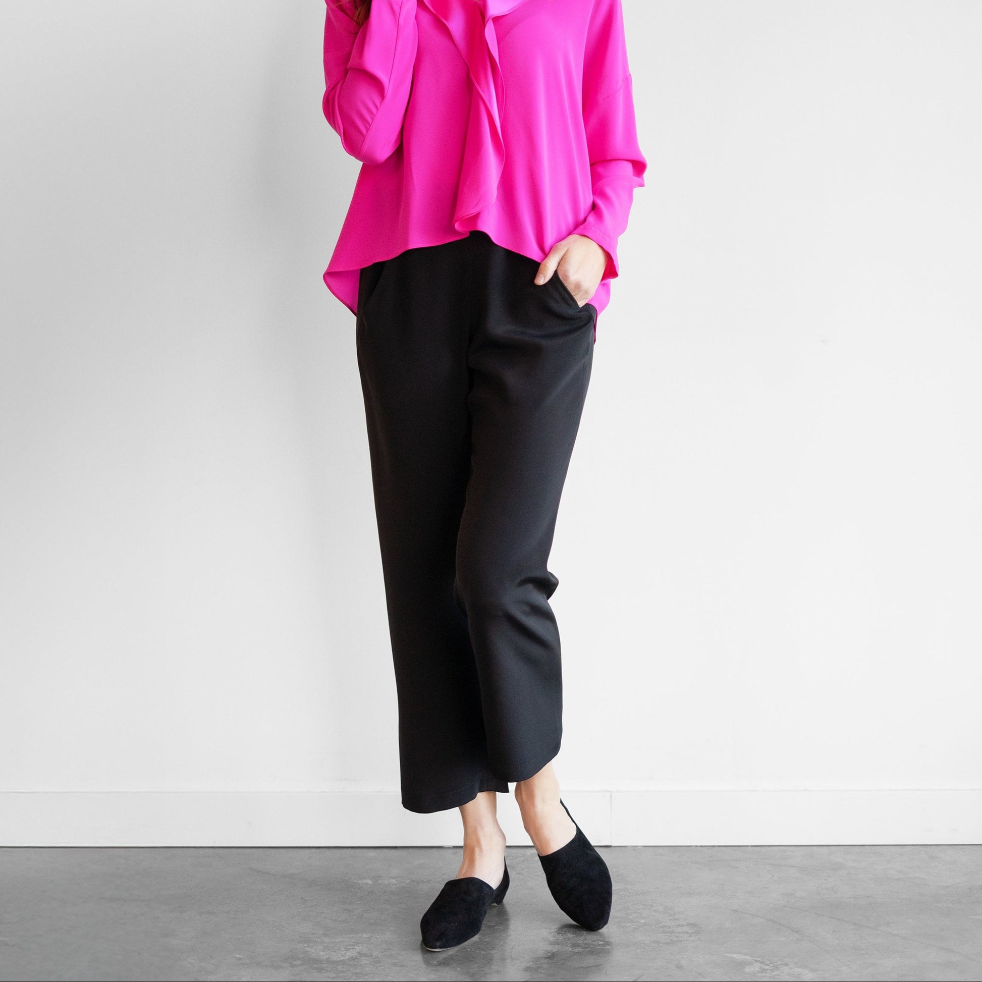 Eko Pant Silk Crepe in Black