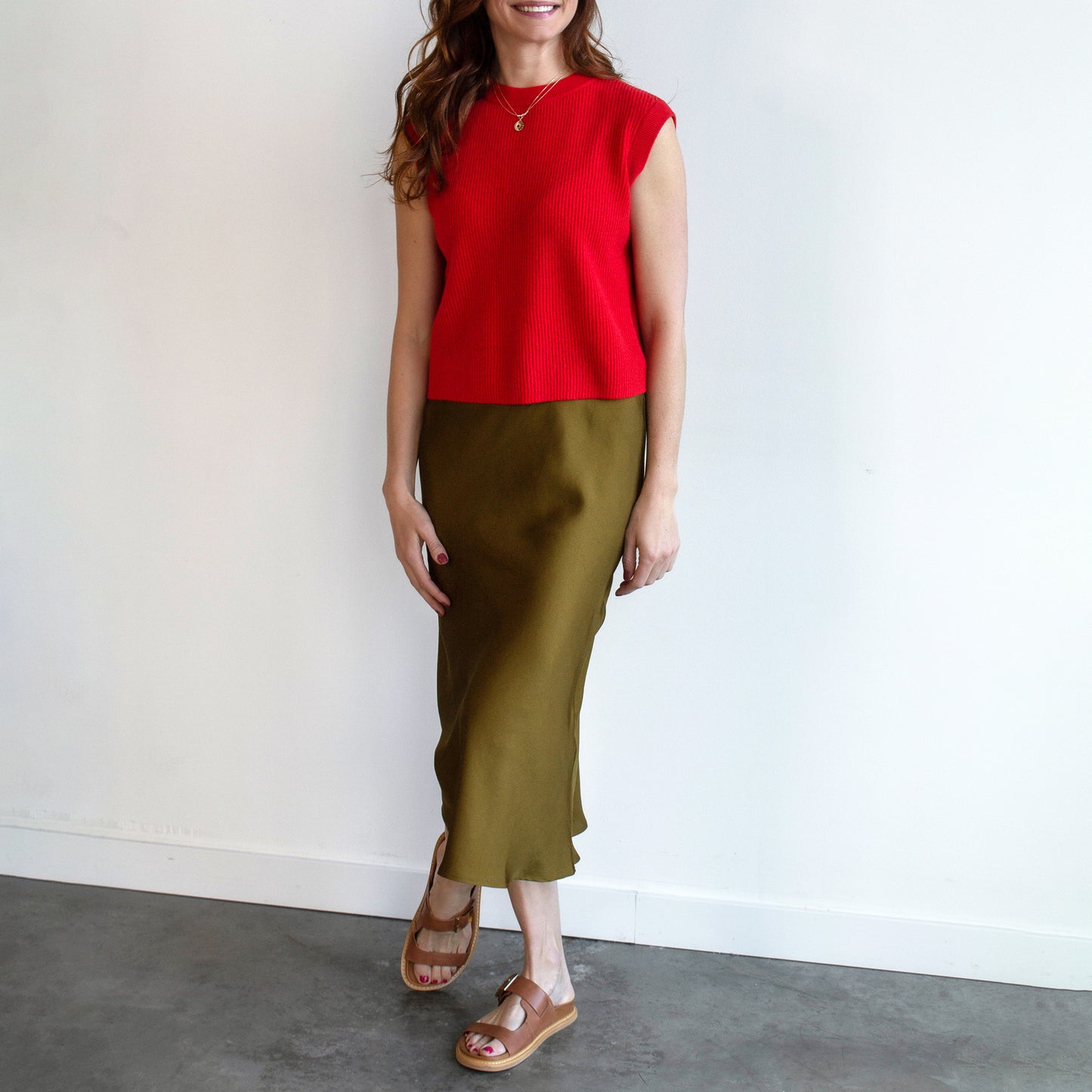 Janine Cashmere Shell in Scarlet