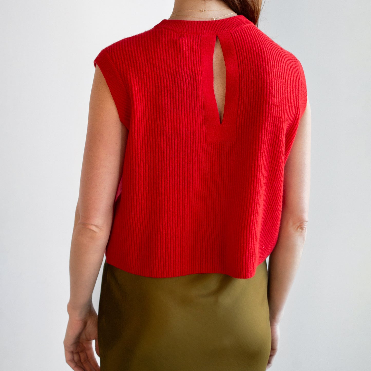 Janine Cashmere Shell in Scarlet