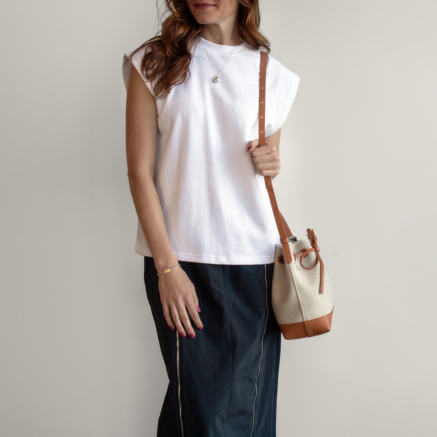 Mini Bucket Bag in Natural