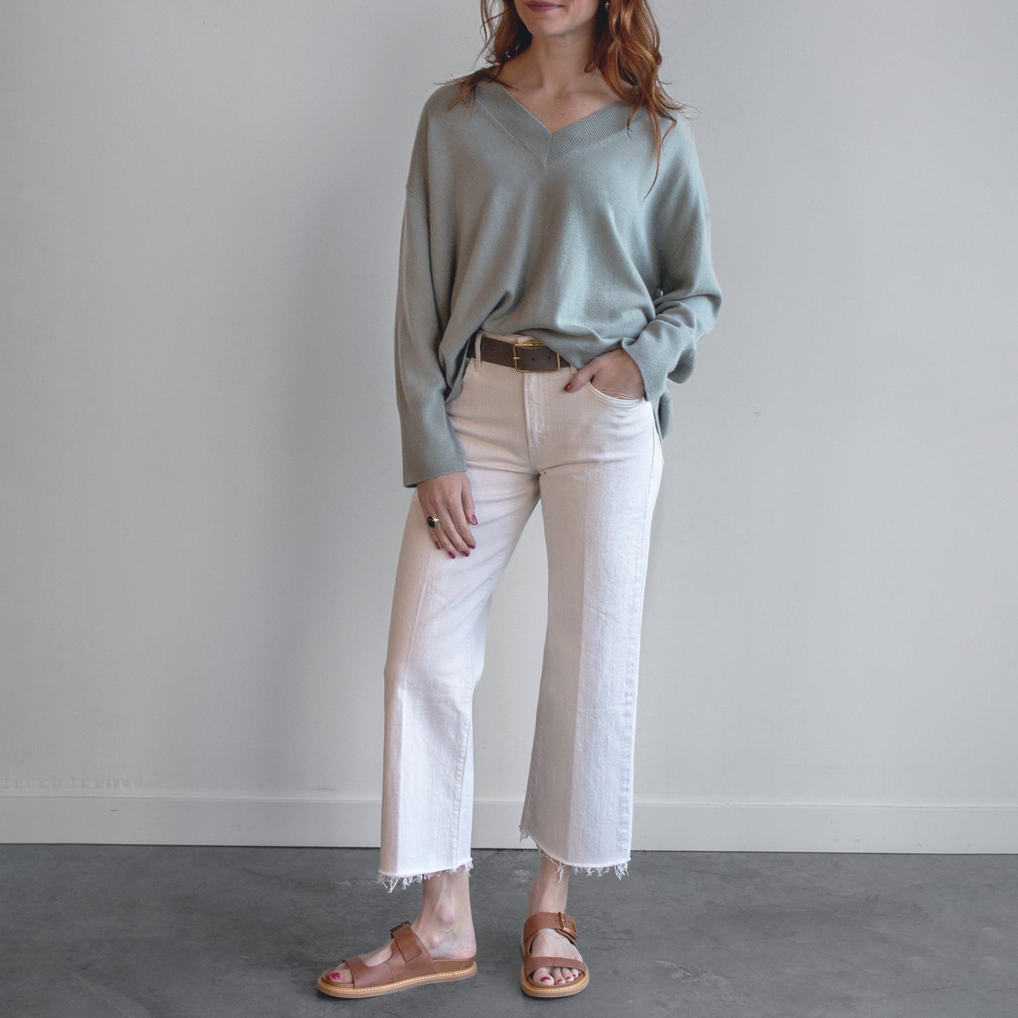 Nylah Vee Pullover in Eucalyptus