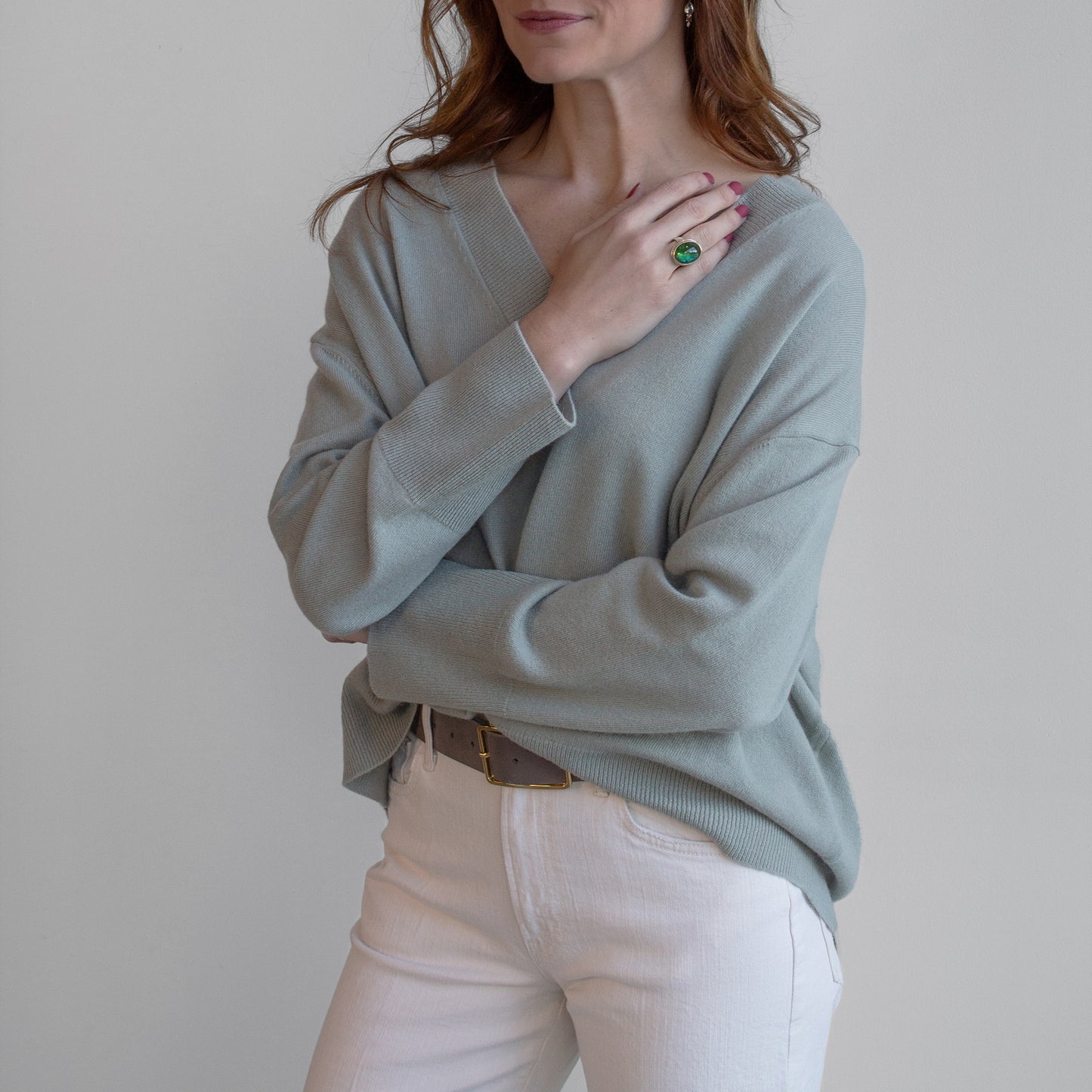 Nylah Vee Pullover in Eucalyptus