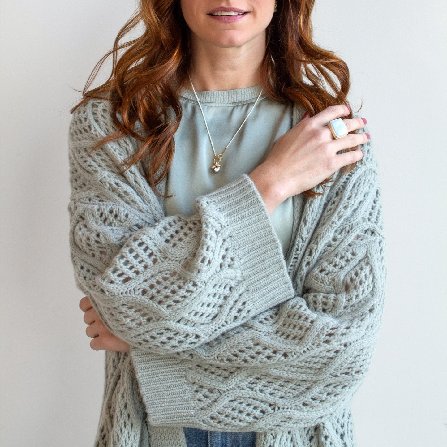 Hung Clasp Necklace in Akoya Pearl