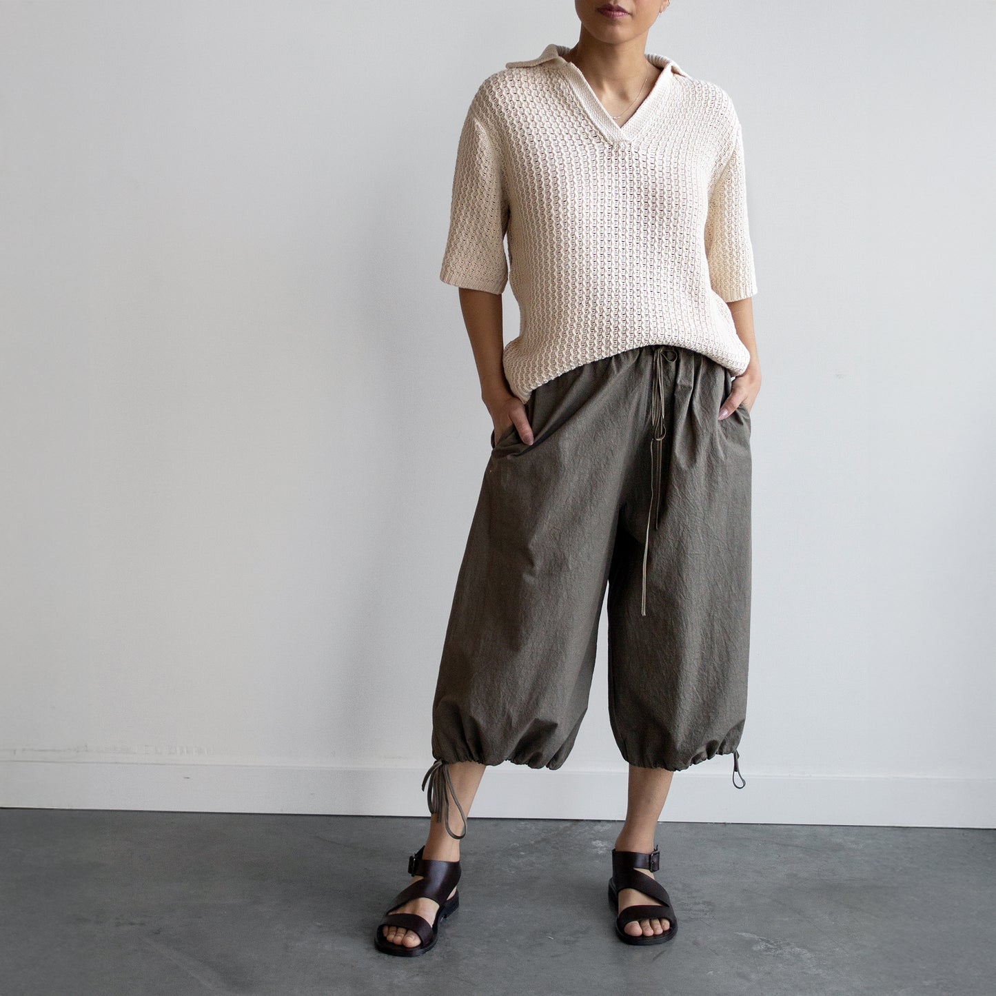 Rack Polo Pullover in Ivory