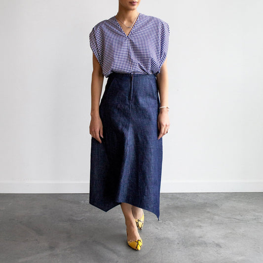 Aissa Joi Skirt in Indigo Denim