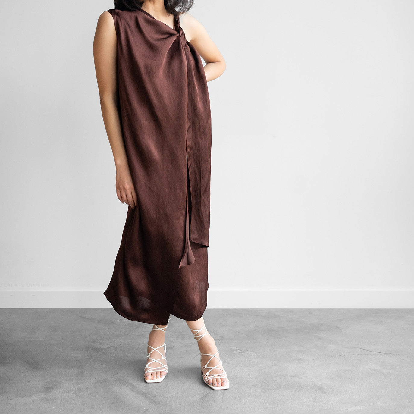 Dera Sleeveless Dress In Mahogany