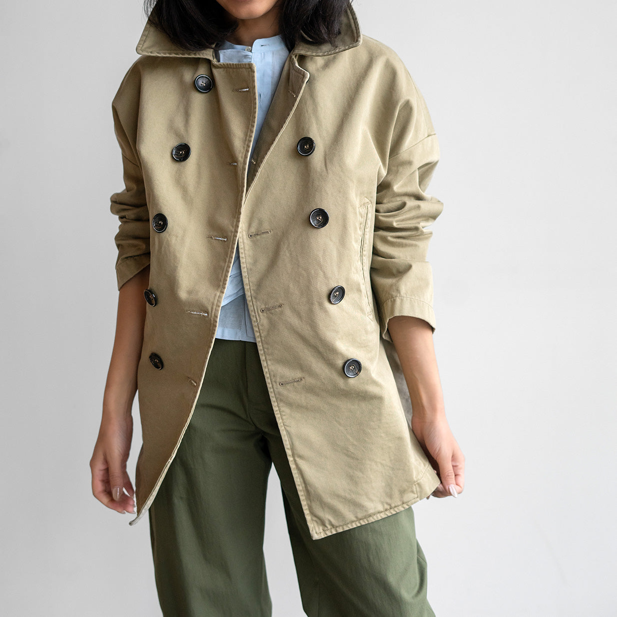 Marina Canvas Coat in Camel