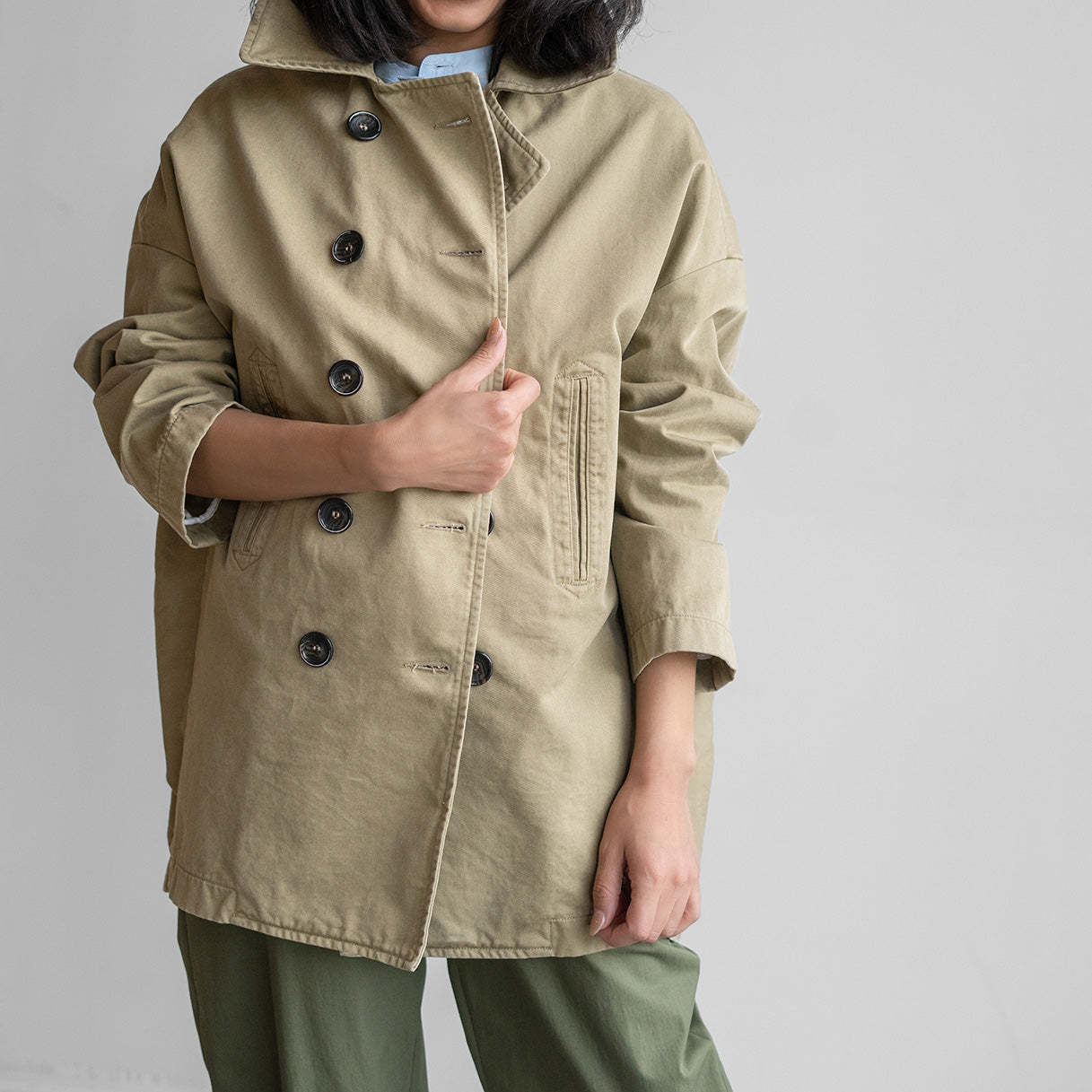 Marina Canvas Coat in Camel