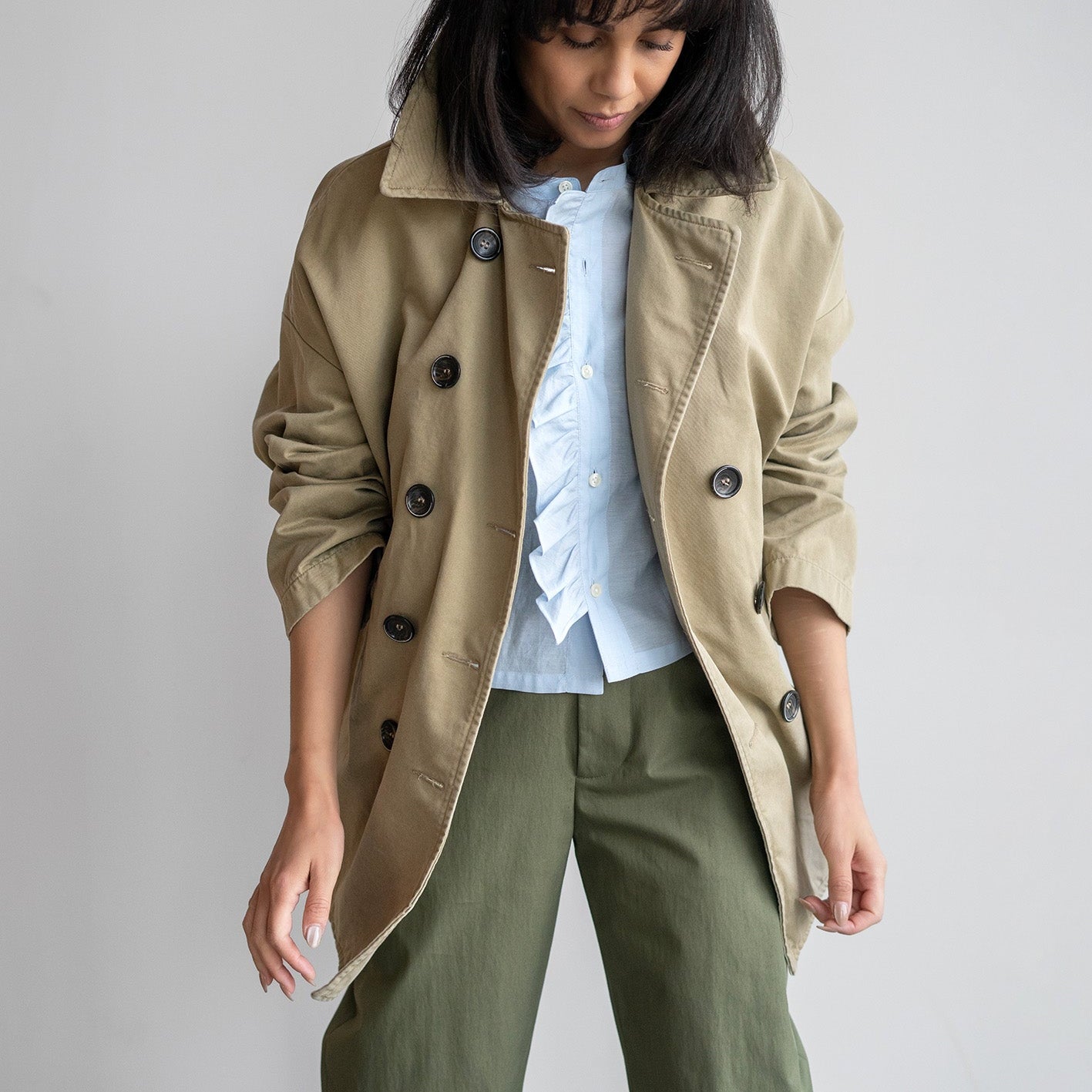 Marina Canvas Coat in Camel