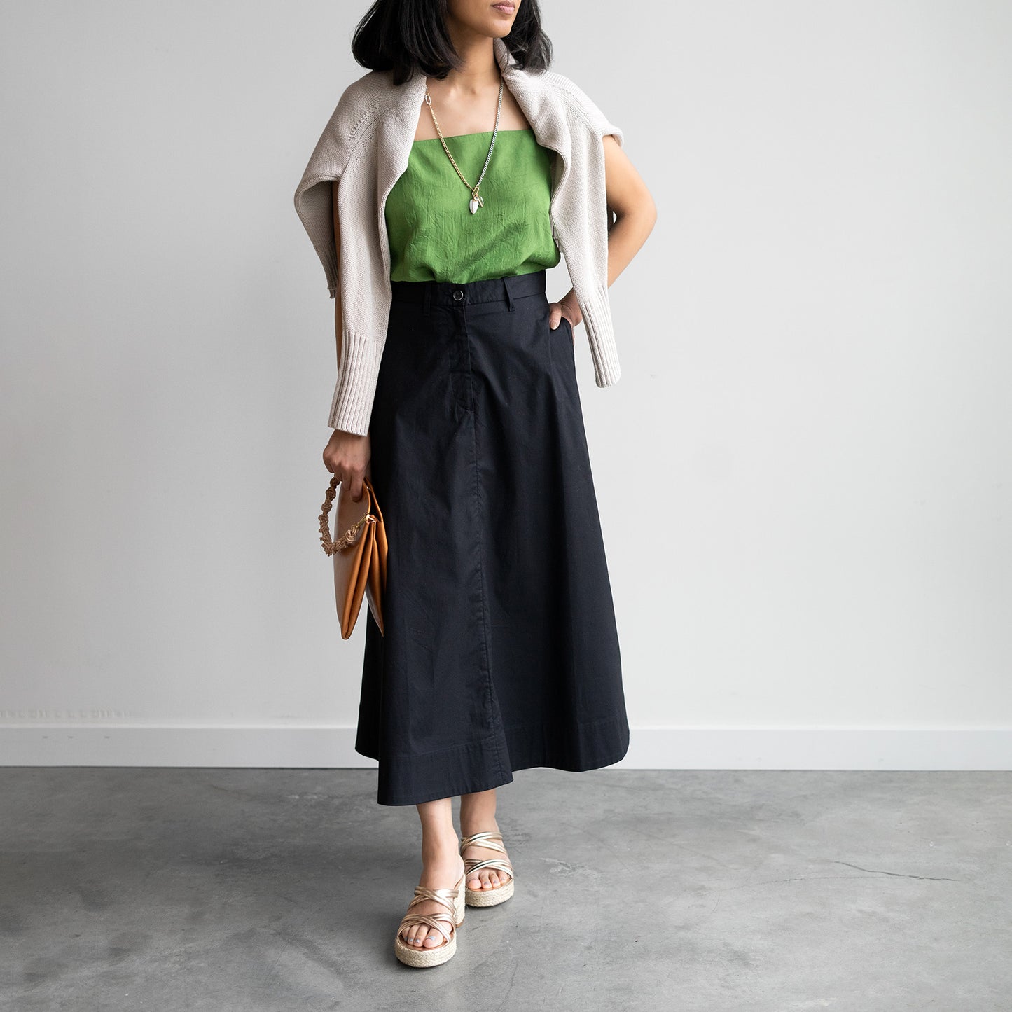 Mara Trouser Skirt in Nero
