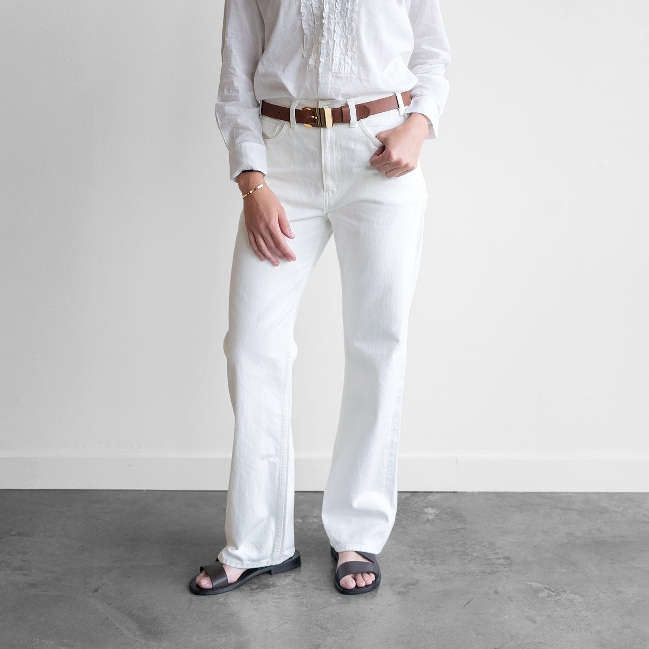 Mitchell Jean in Cream Denim
