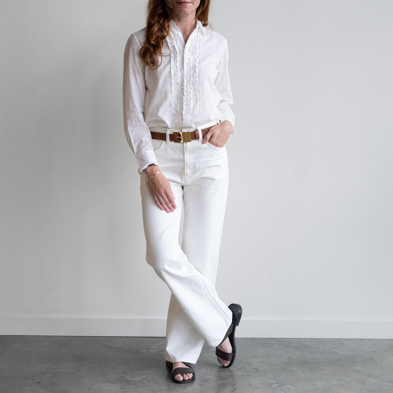 Mitchell Jean in Cream Denim