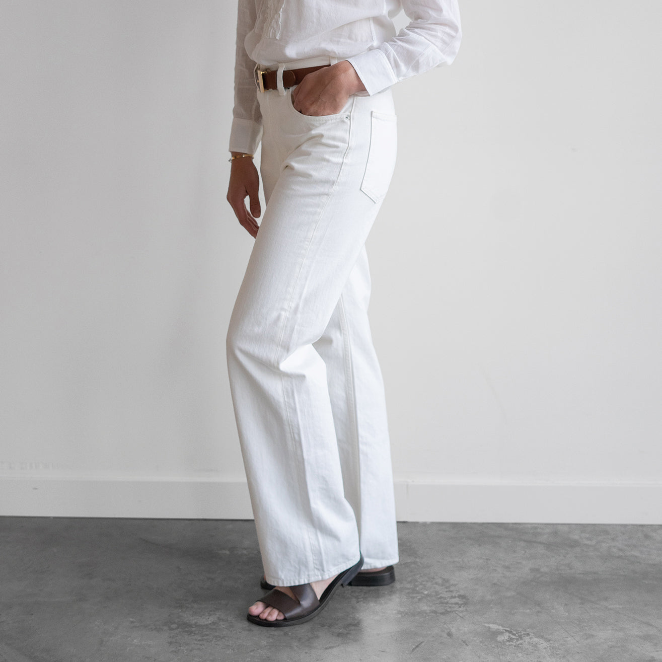 Mitchell Jean in Cream Denim