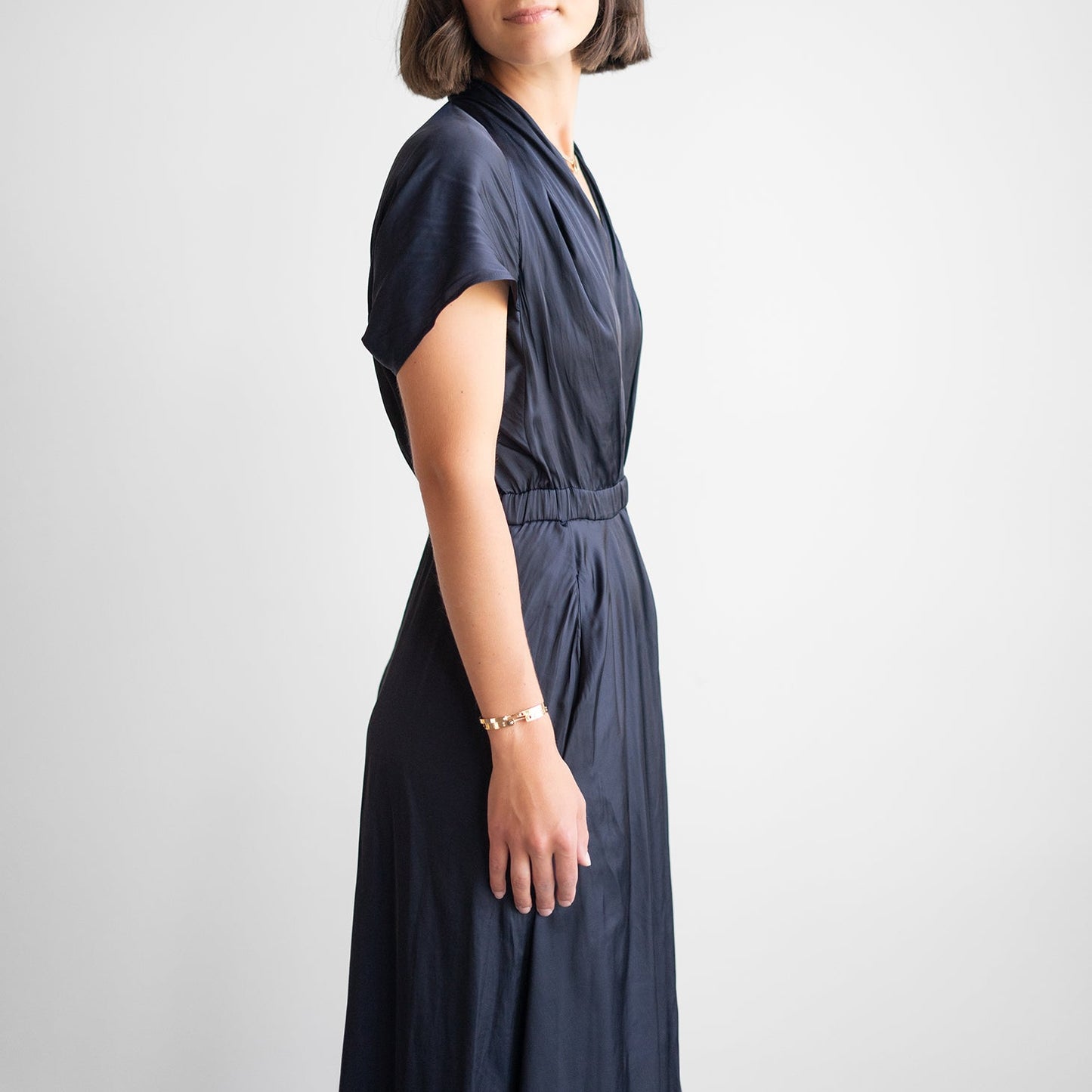 Maki Wave Dress in Navy