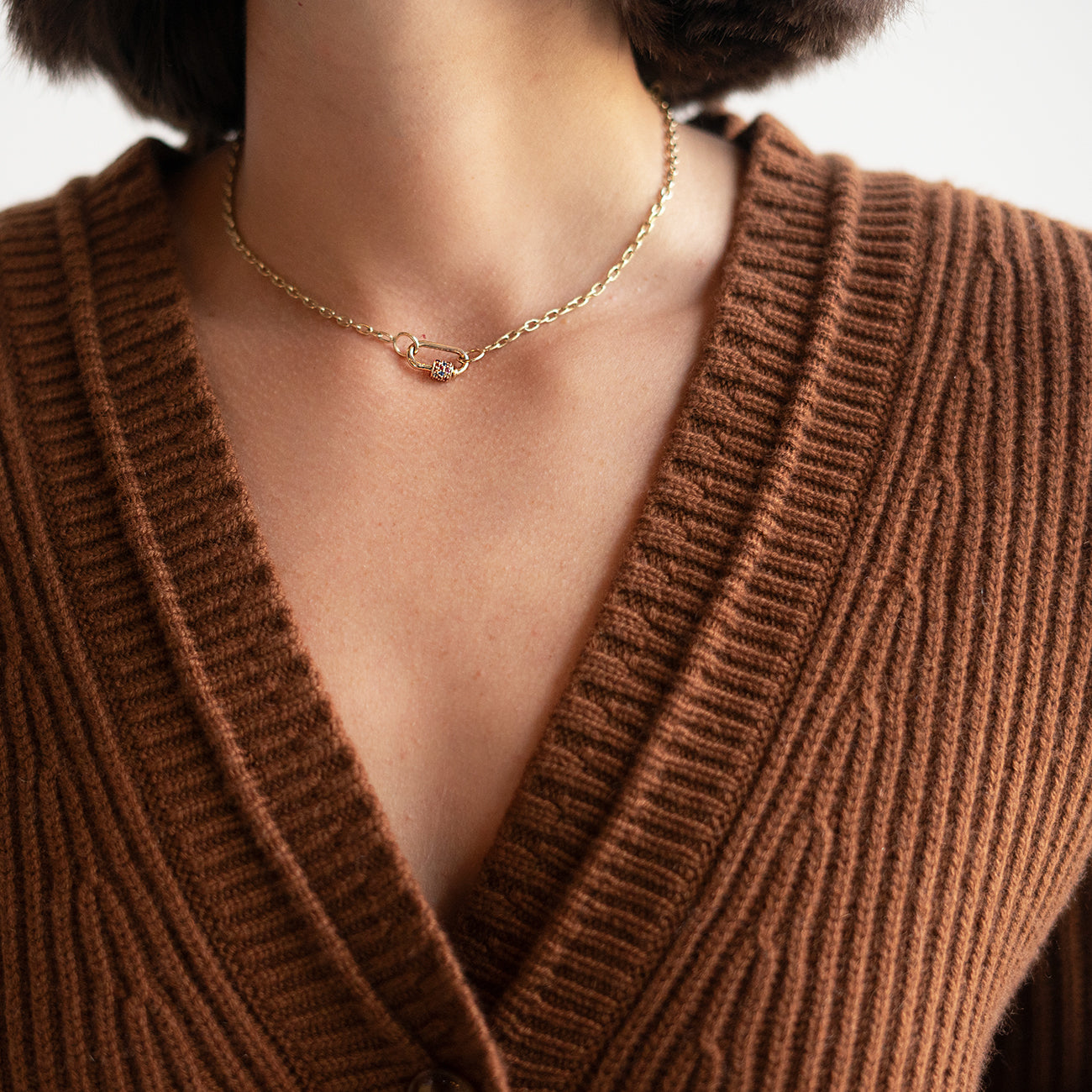 Knit Cardigan in Nut Brittle