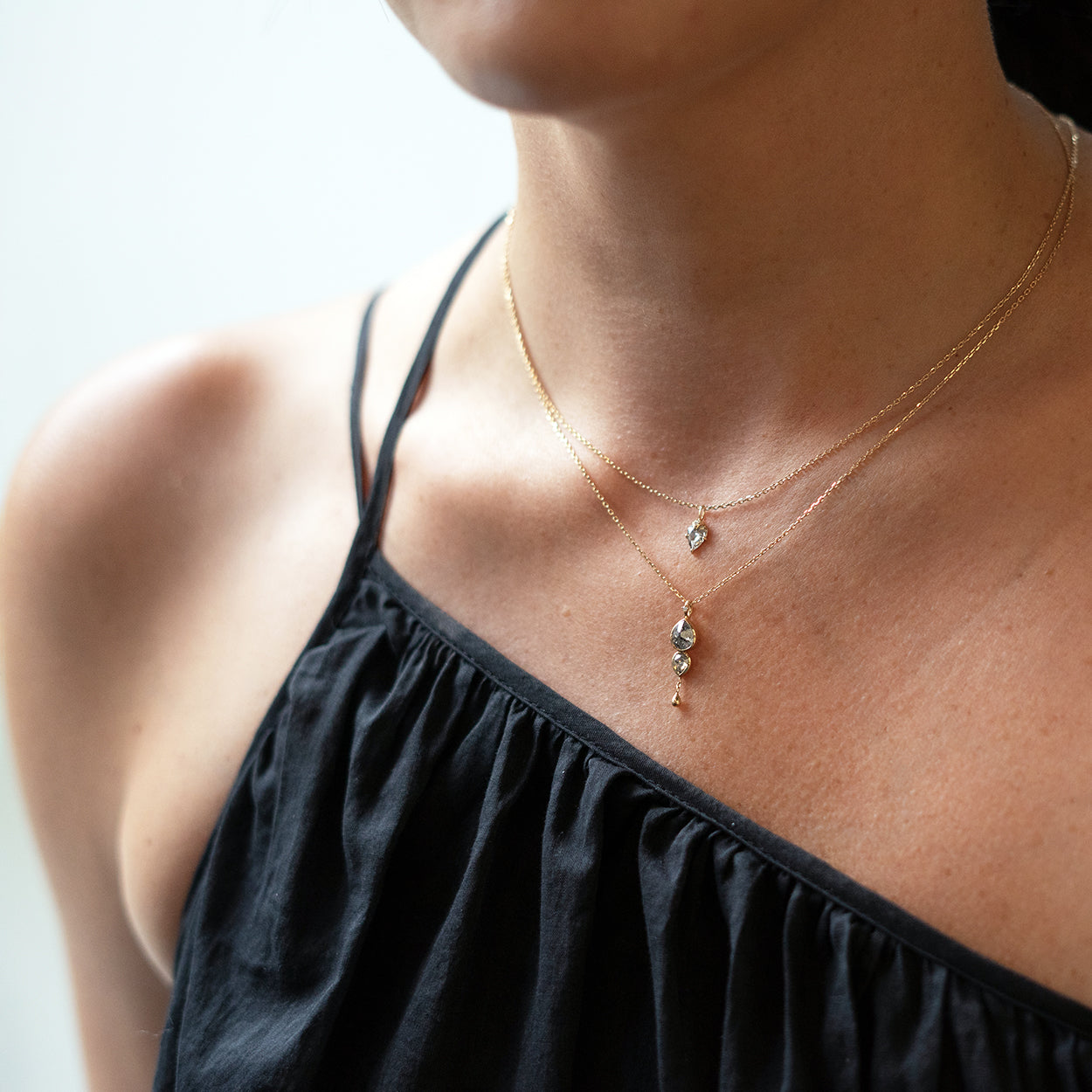 Grey Diamond Claw Necklace