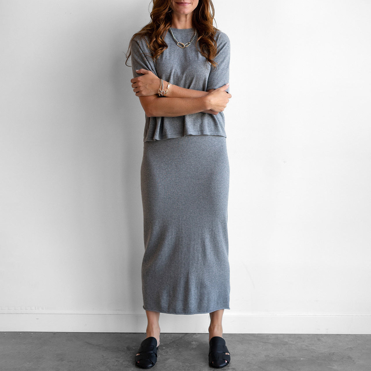 Rubie Knit Tee in Deep Cloud