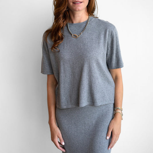 Rubie Knit Tee in Deep Cloud