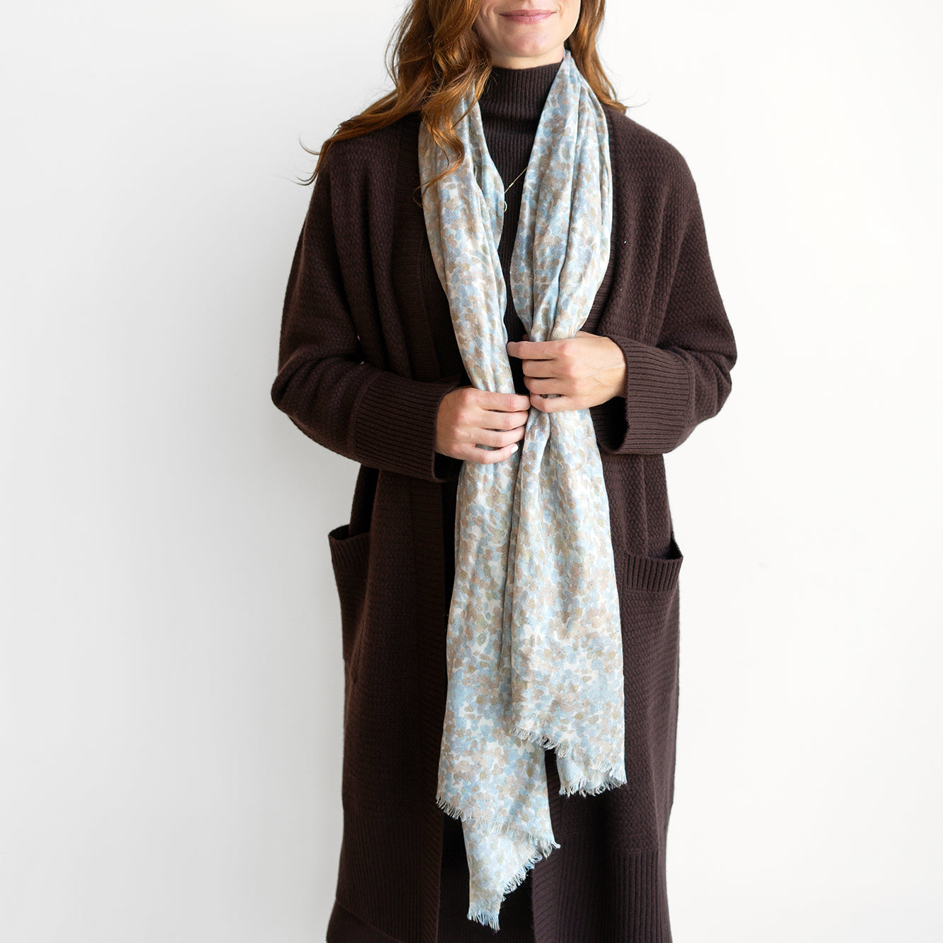 Pebble Print Scarf in Ice Blue