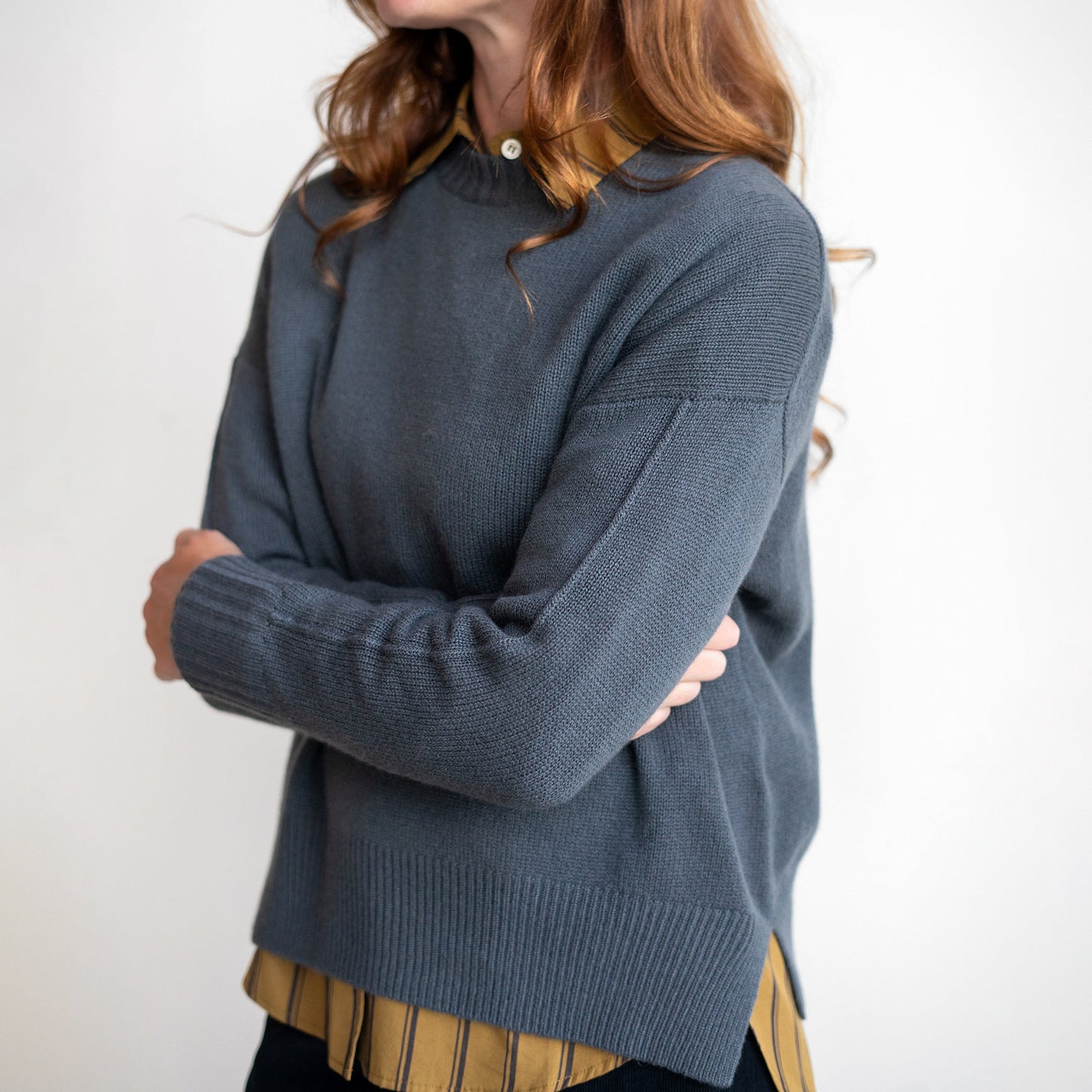 Crew Pullover in River Slate