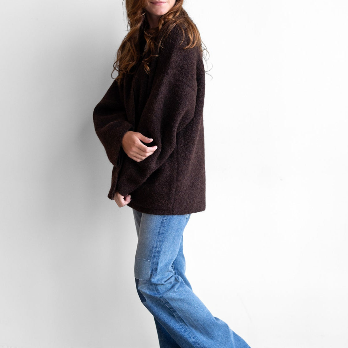 Double Face Cardigan in Merlot
