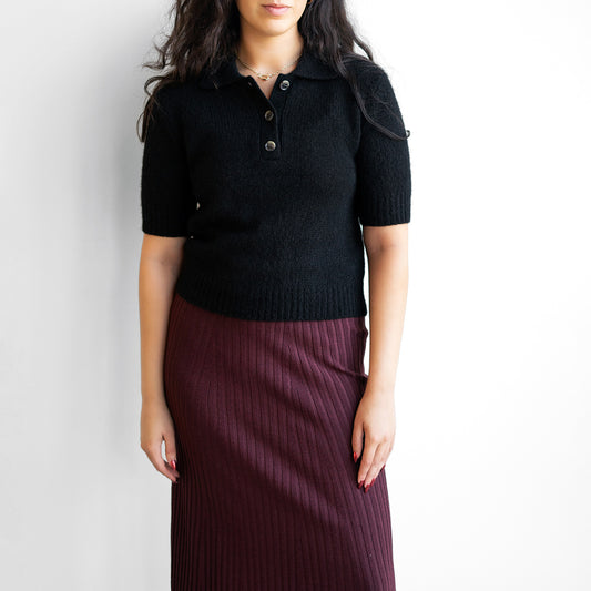 Masy Half Sleeve Polo in Black