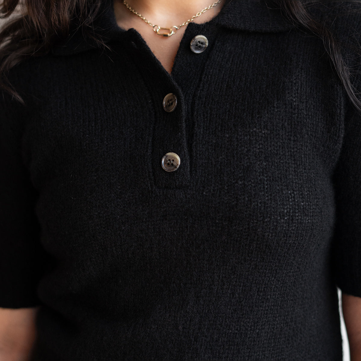 Masy Half Sleeve Polo in Black