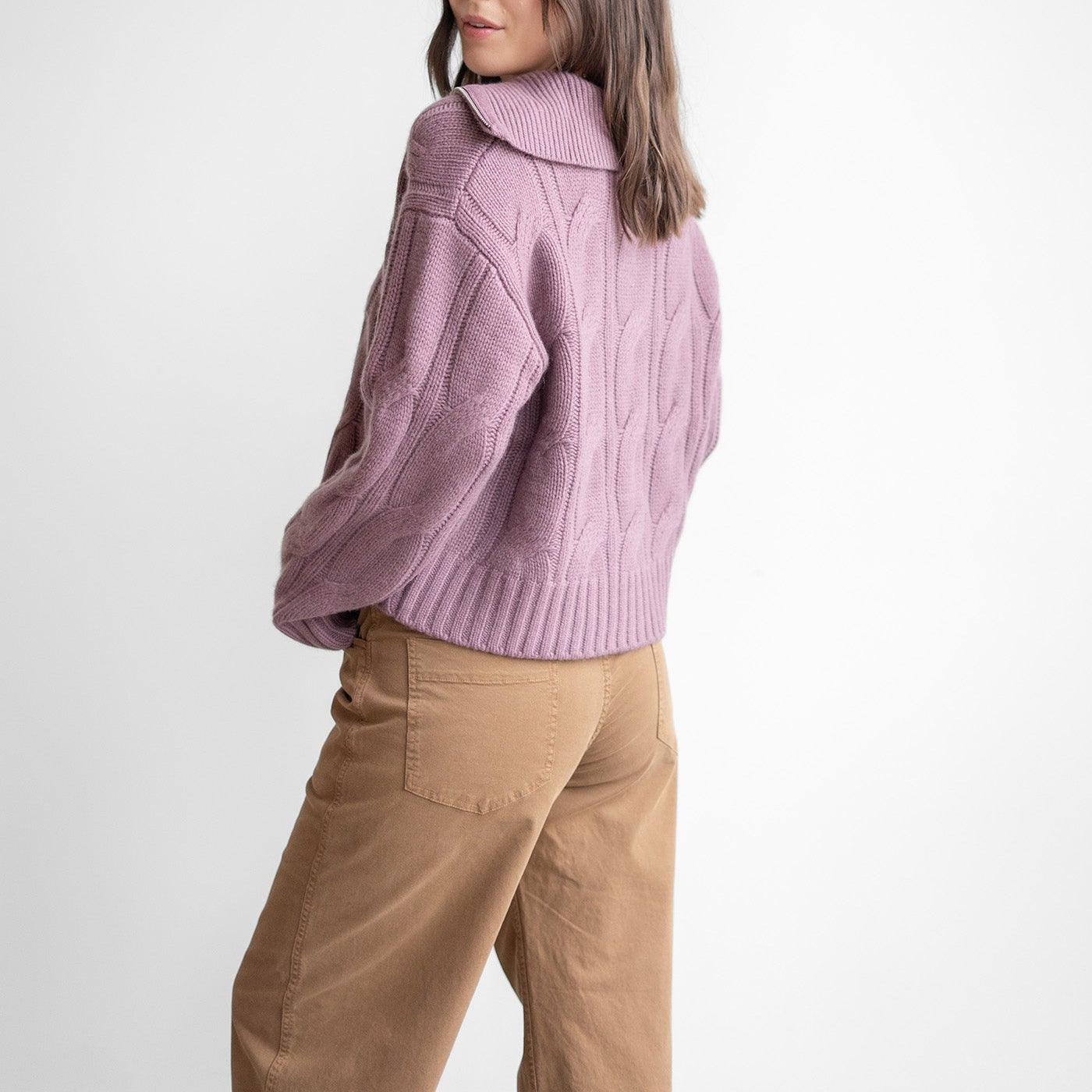 Esme Quarter Zip in Dusty Violet