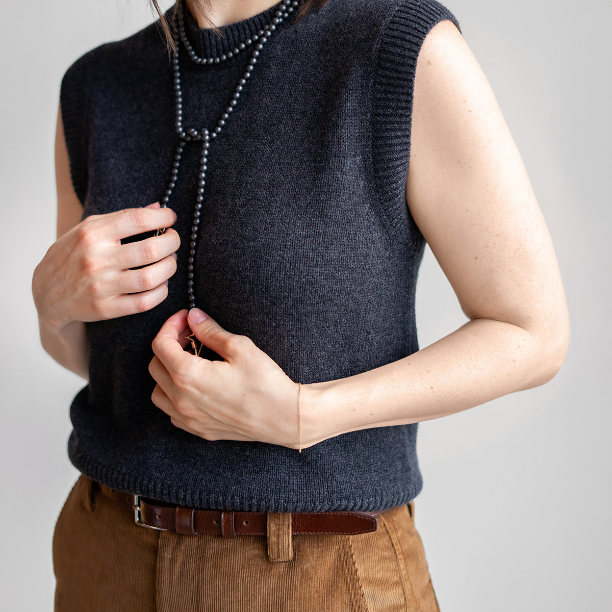 Sleeveless Sweater in Volcano Grey
