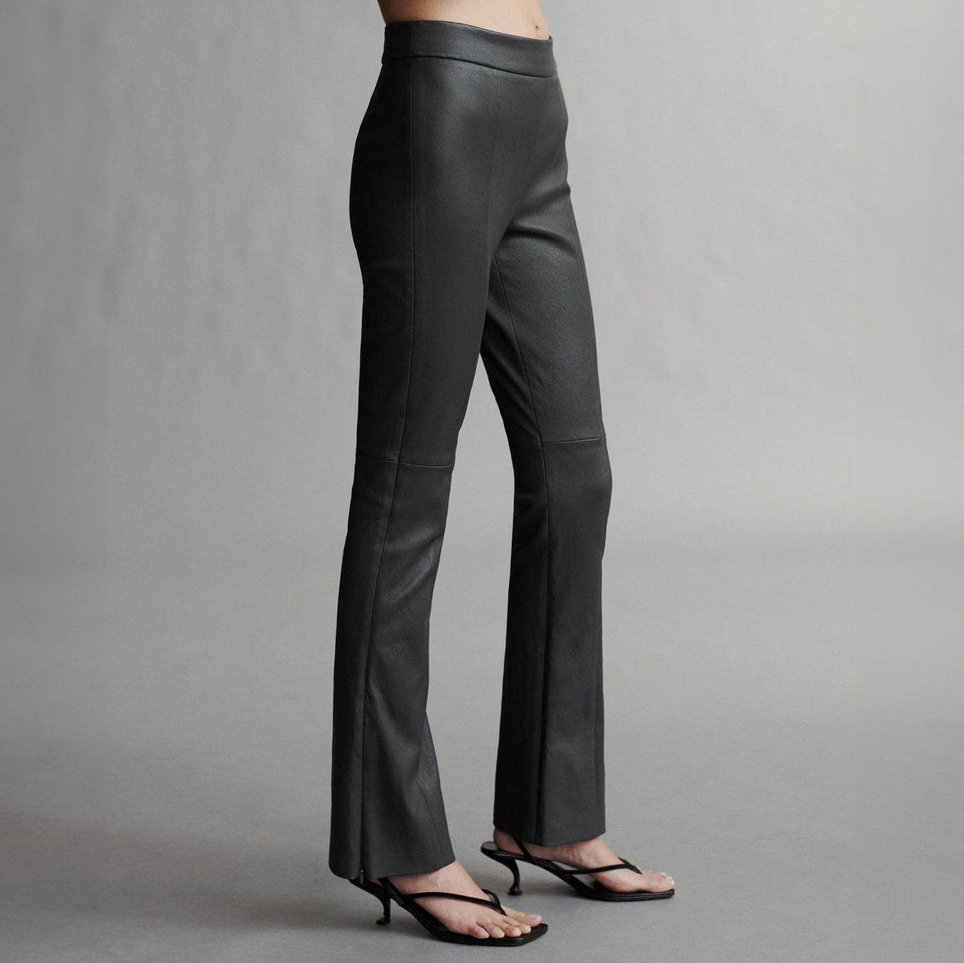 Skinny Love Leather Pant in Black Oyster