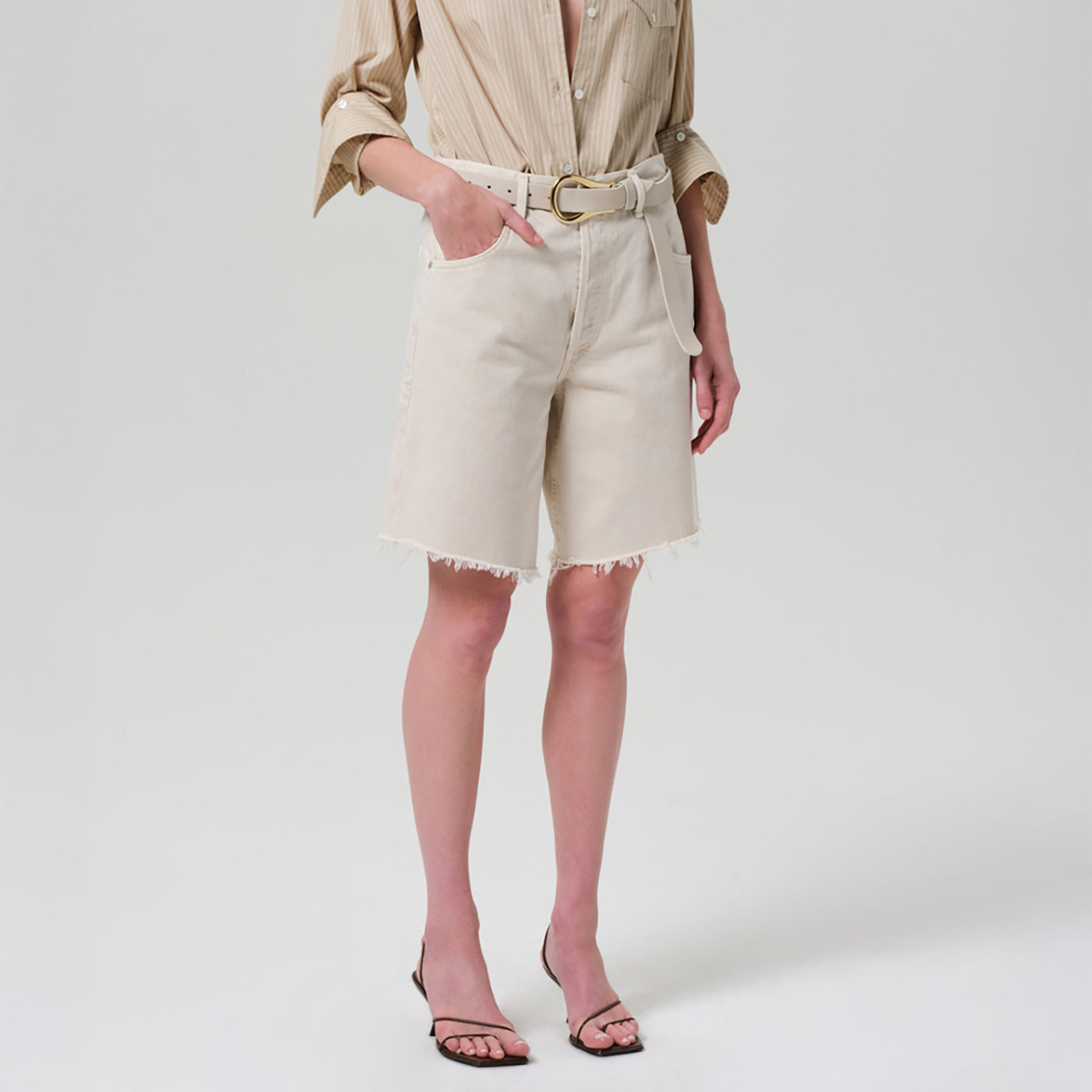Ayla Denim Short in Almondette