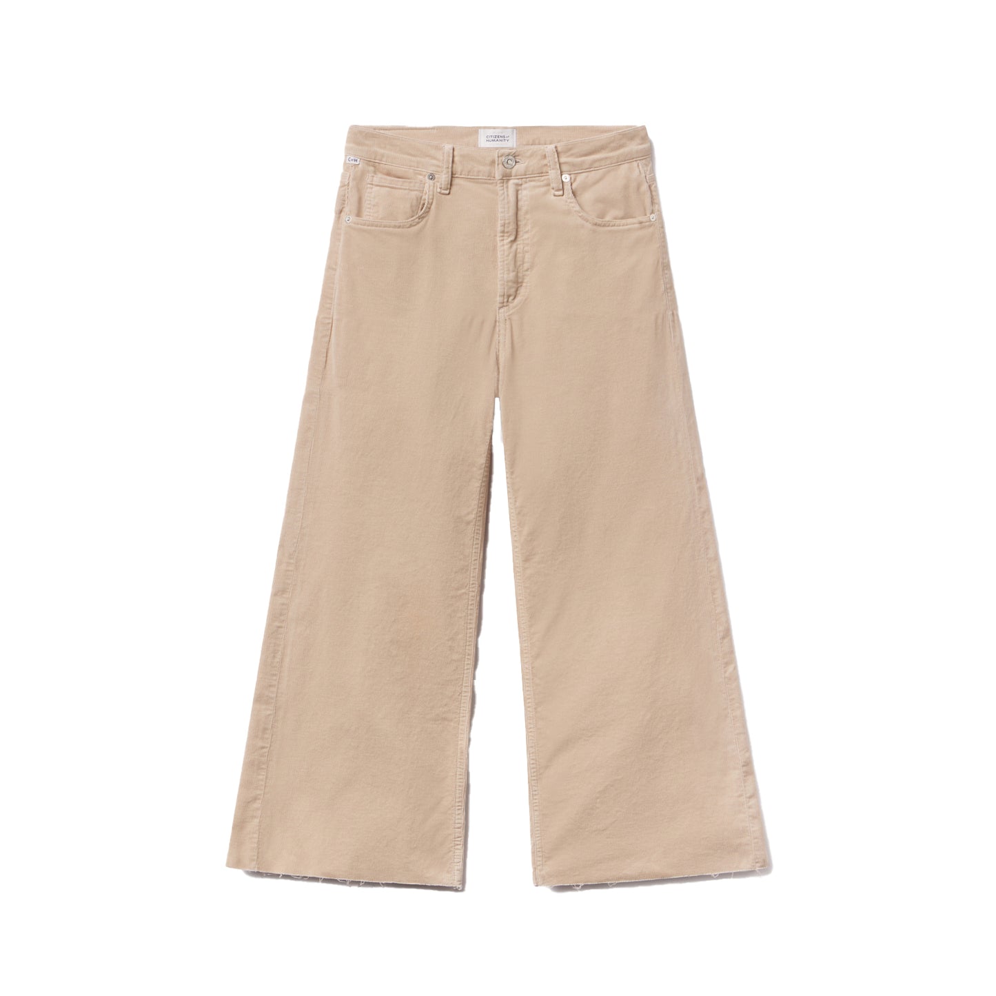 Lyra Crop in Pale Stone Corduroy